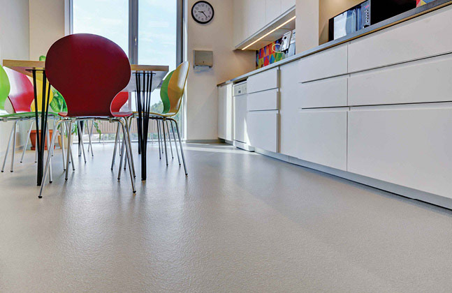 Office canteen flooring should be slip resistant to keep staff and visitors safe
