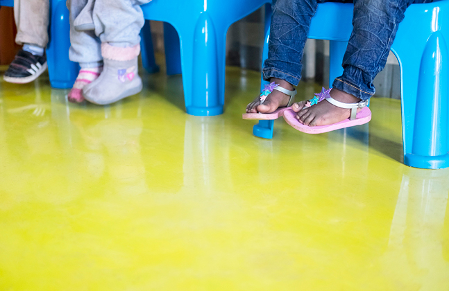 Donated Floor Brings Colour and Cleanliness to Child Centre